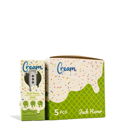 Jack Herer Cream 2.2g HHC Disposable 10pk on white studio background