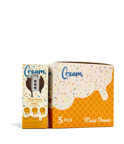 Maui Vowie Cream 2.2g HHC Disposable 10pk on white studio background