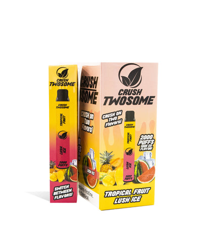 Tropical Fruit/Lush Ice Crush Twosome Dual Flavored Disposable 10pk on white studio background