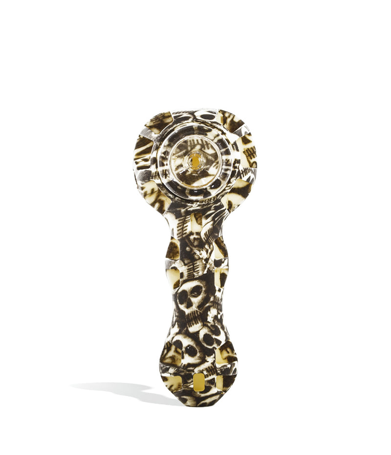 Skull Design Custom Designed Silicone Hand Pipe on white background