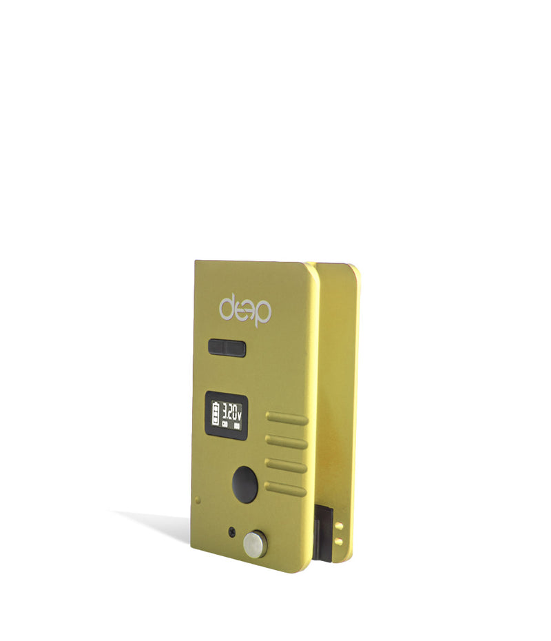 Gold side view Deep Kit Cartridge and Pod Vaporizer on white background