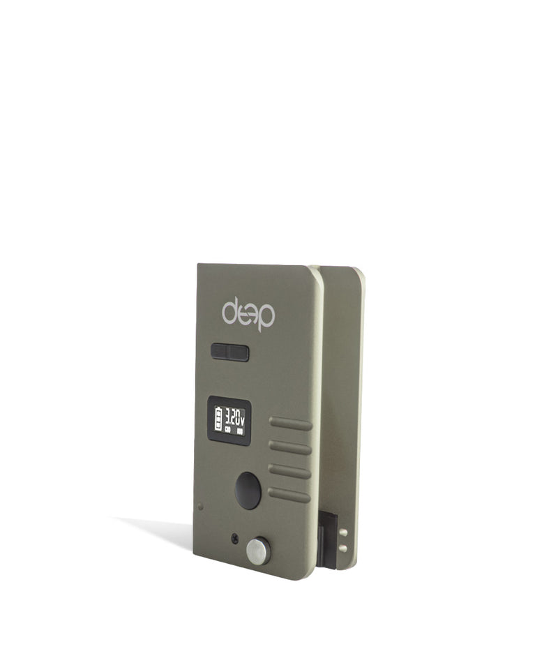 Olive side view Deep Kit Cartridge and Pod Vaporizer on white background