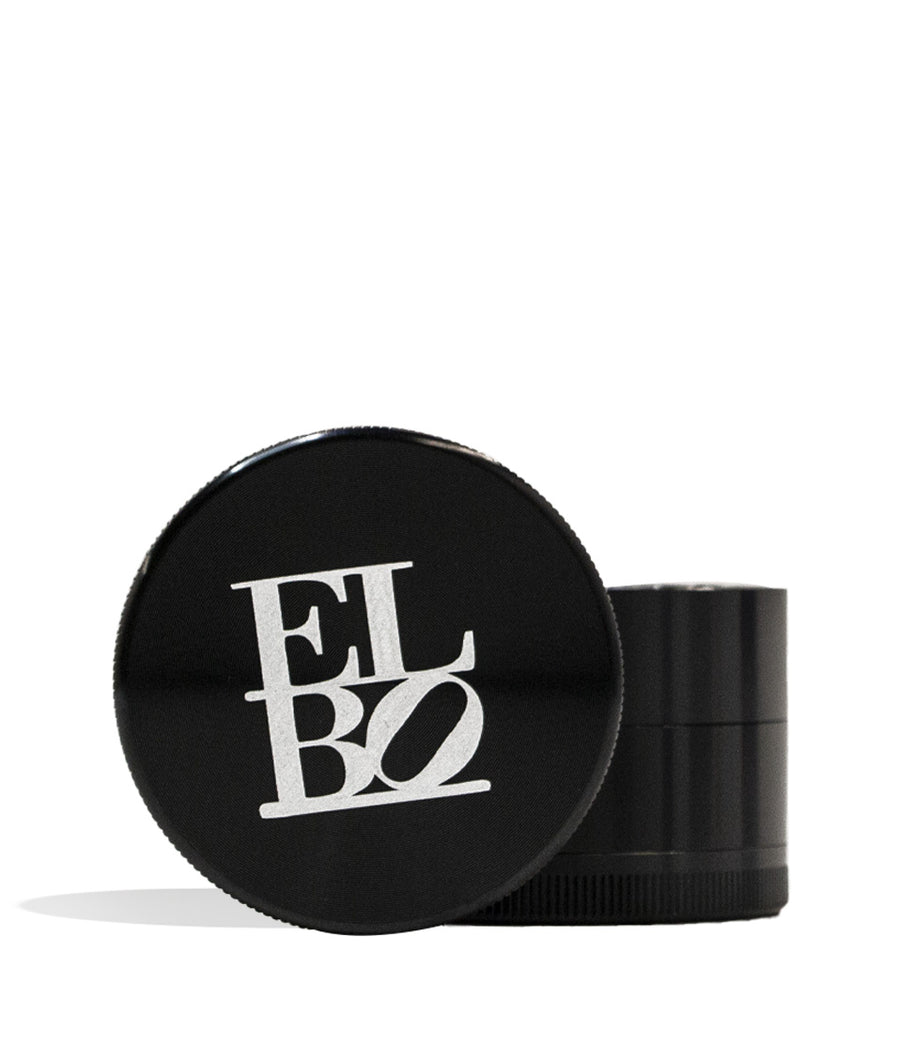 Elbo Glass 70mm Grinder Black top view on white background