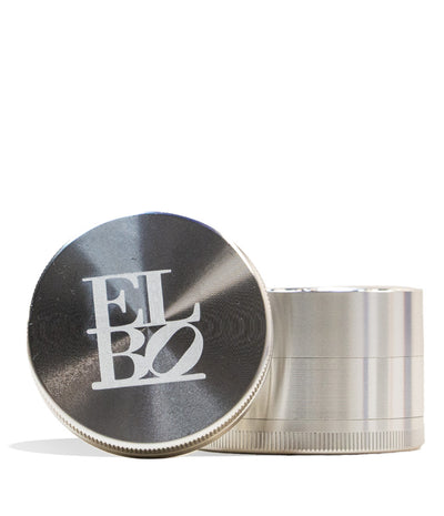 Elbo Glass 70mm Grinder silver top view on white background