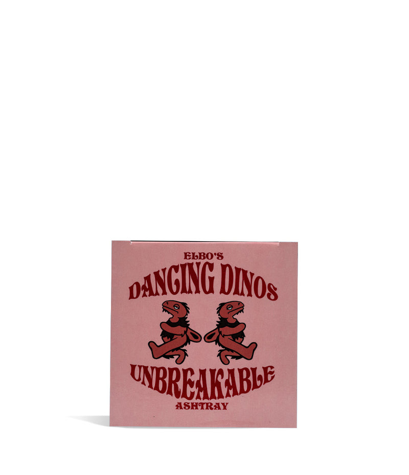 Elbo Glass Dancing Dinos Unbreakable Silicone Ashtray red packaging on white background