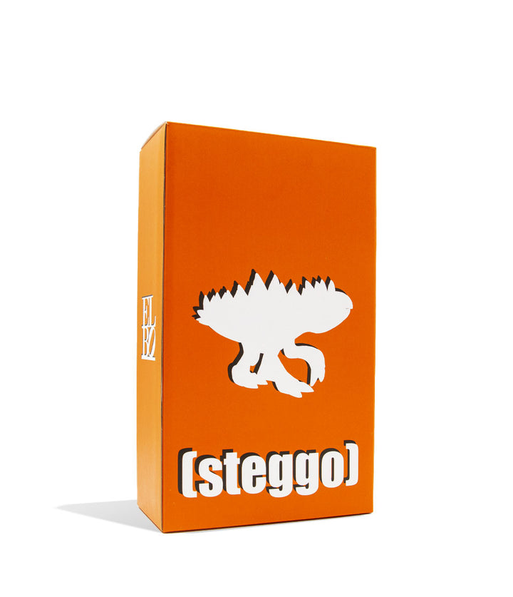 Elbo Glass Orange Steggo Vinyl Figure Packaging Angle View on White Background