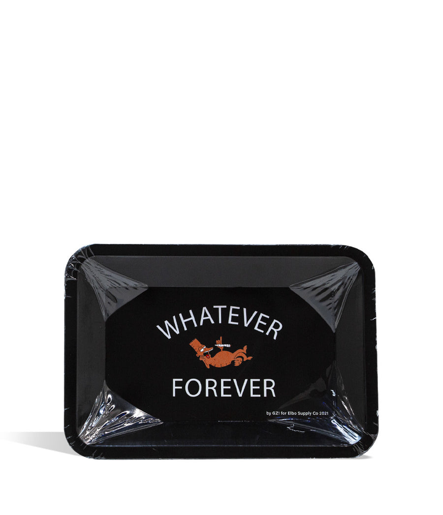 Elbo Glass Layback Whatever Forever Metal Rolling Tray front view on white background