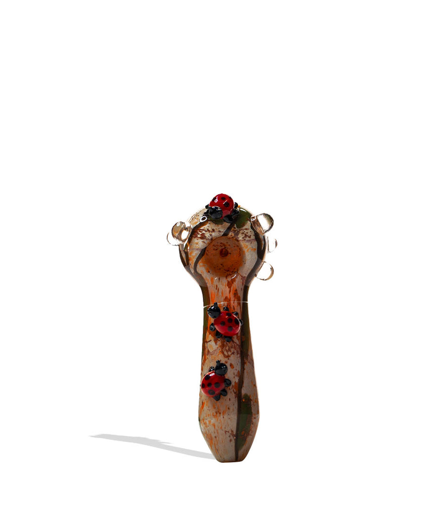 Empire Glassworks Lady Bugs Spoon Handpipe on white background