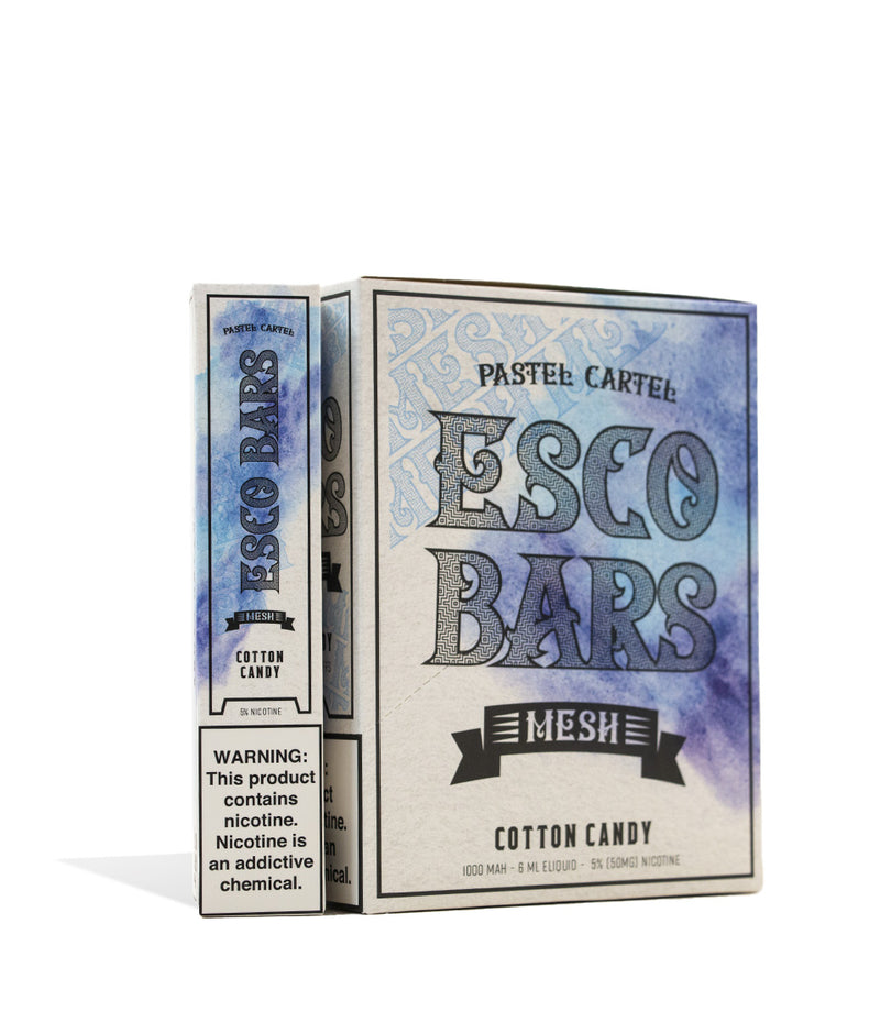 Cotton Candy Pastel CartelESCO BARS 2500 Puff Mesh Disposable 10pk on white studio background