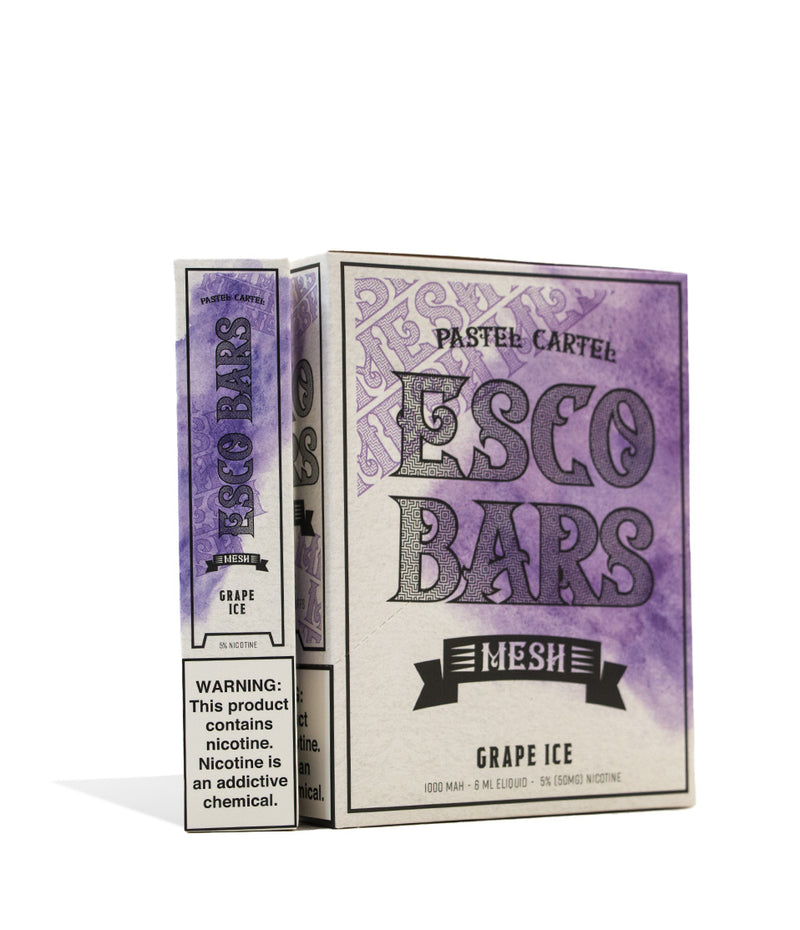 Grape Ice Pastel CartelESCO BARS 2500 Puff Mesh Disposable 10pk on white studio background