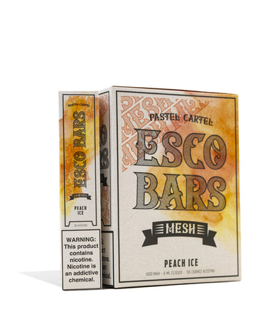 Peach Ice Pastel CartelESCO BARS 2500 Puff Mesh Disposable 10pk on white studio background