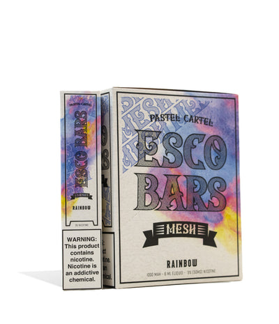 Rainbow Pastel CartelESCO BARS 2500 Puff Mesh Disposable 10pk on white studio background