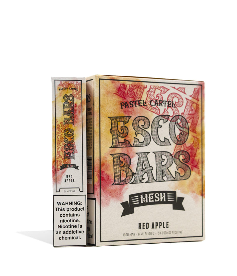 Red Apple Pastel CartelESCO BARS 2500 Puff Mesh Disposable 10pk on white studio background