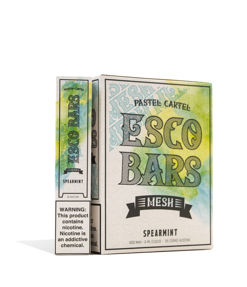 Spearmint Pastel CartelESCO BARS 2500 Puff Mesh Disposable 10pk on white studio background