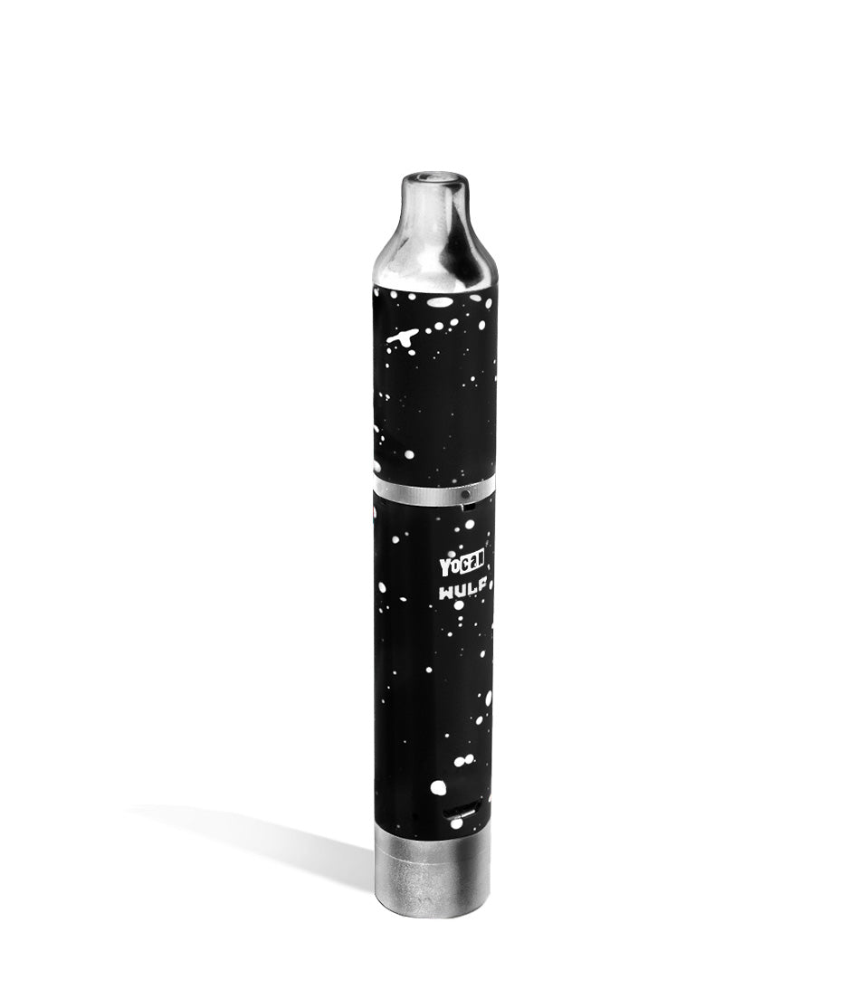 Black White Spatter above view Wulf Mods Evolve Plus Concentrate Vaporizer on white studio background