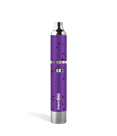 Purple Black Spatter front view Wulf Mods Evolve Plus Concentrate Vaporizer on white studio background