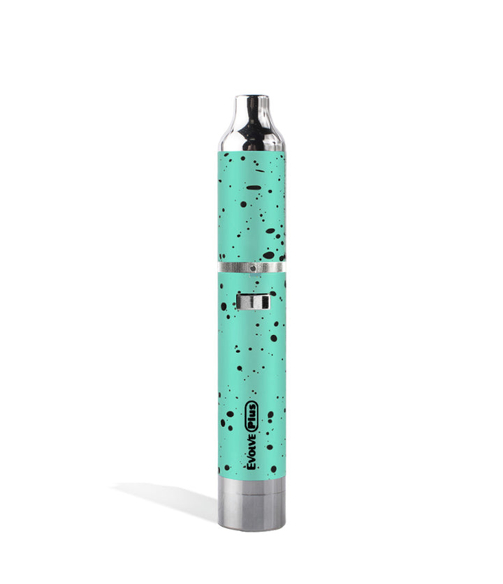 Teal Black Spatter front view Wulf Mods Evolve Plus Concentrate Vaporizer on white studio background