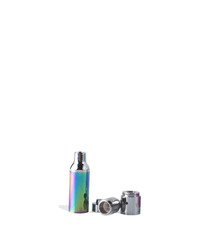 Rainbow pulled apart Yocan Evolve Concentrate Kit on white studio background
