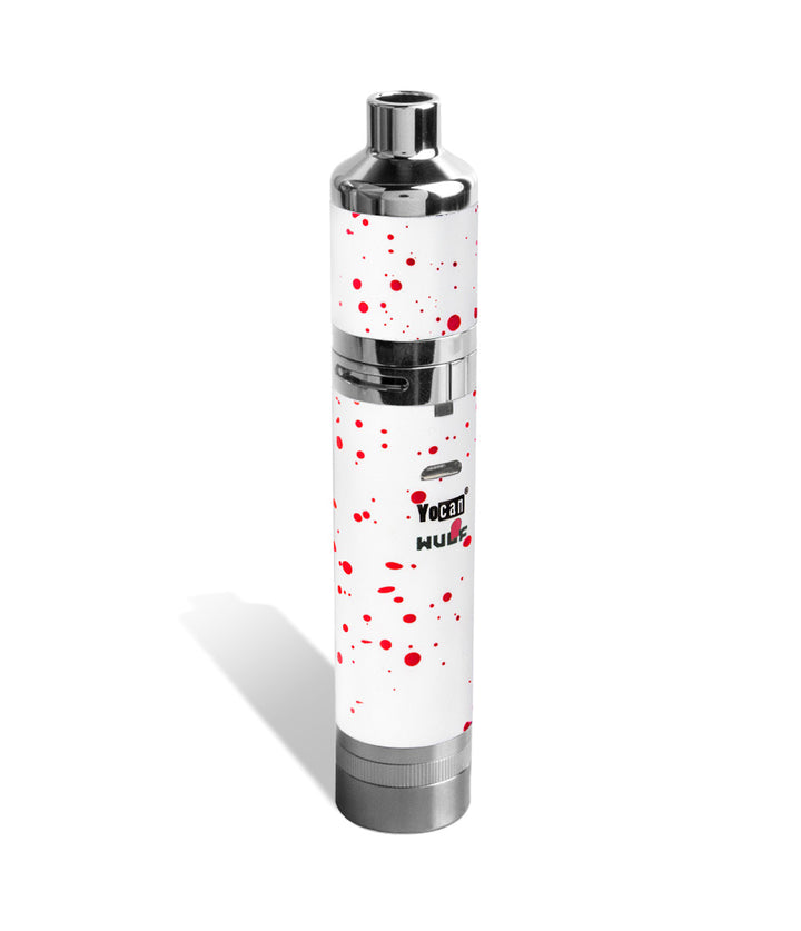 White Red Spatter Wulf Mods Evolve Plus XL Concentrate Vaporizer on white background