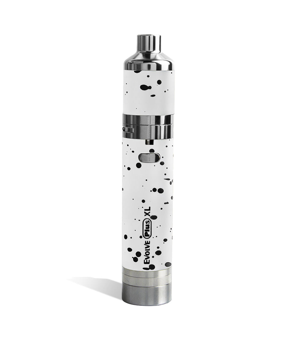 White Black Spatter Wulf Mods Evolve Plus XL Concentrate Vaporizer on white background