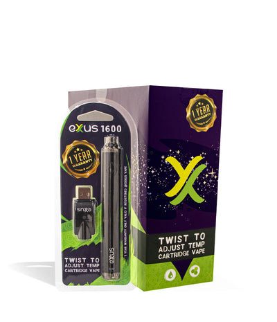 Cosmic Black Exxus Vape 1600mah Battery 12pk with Packaging on white background