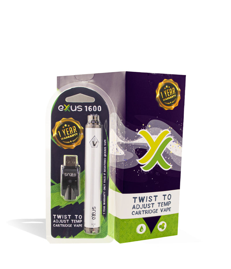 Pearl Exxus Vape 1600mah Battery 12pk with Packaging on white background