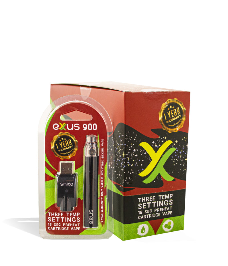Cosmic Black w/ single pack Exxus Vape 900mah Battery 12pk on white background