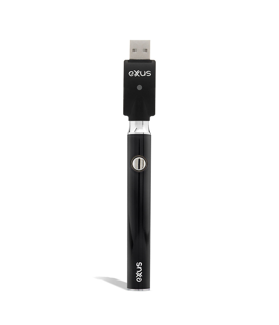 Cosmic Black w/charger front Exxus Vape Plus VV Cartridge Vaporizer on white background