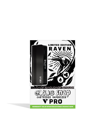 Raven Exxus Snap VV Pro Cartridge Vaporizer Box Front View on White Background