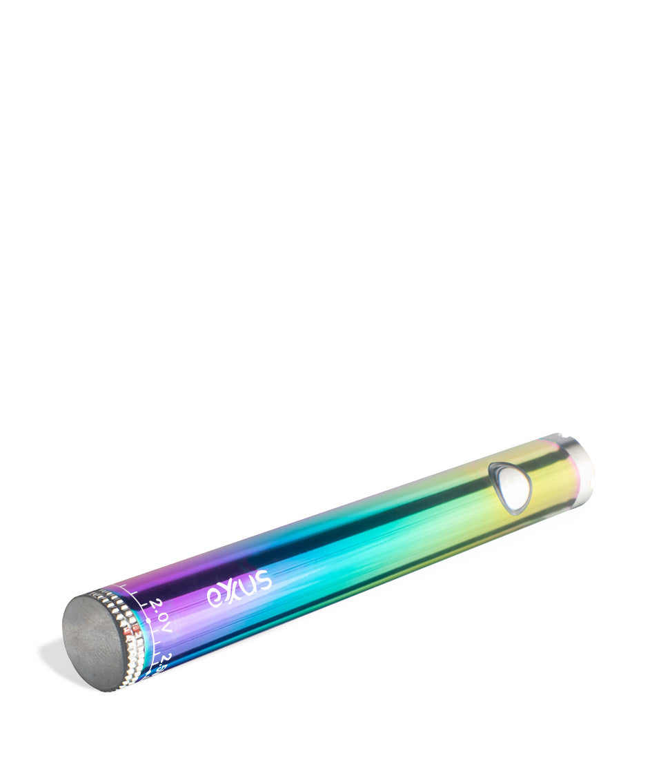 Full color laying down Exxus Vape Twistr Cartridge Vaporizer on white studio background