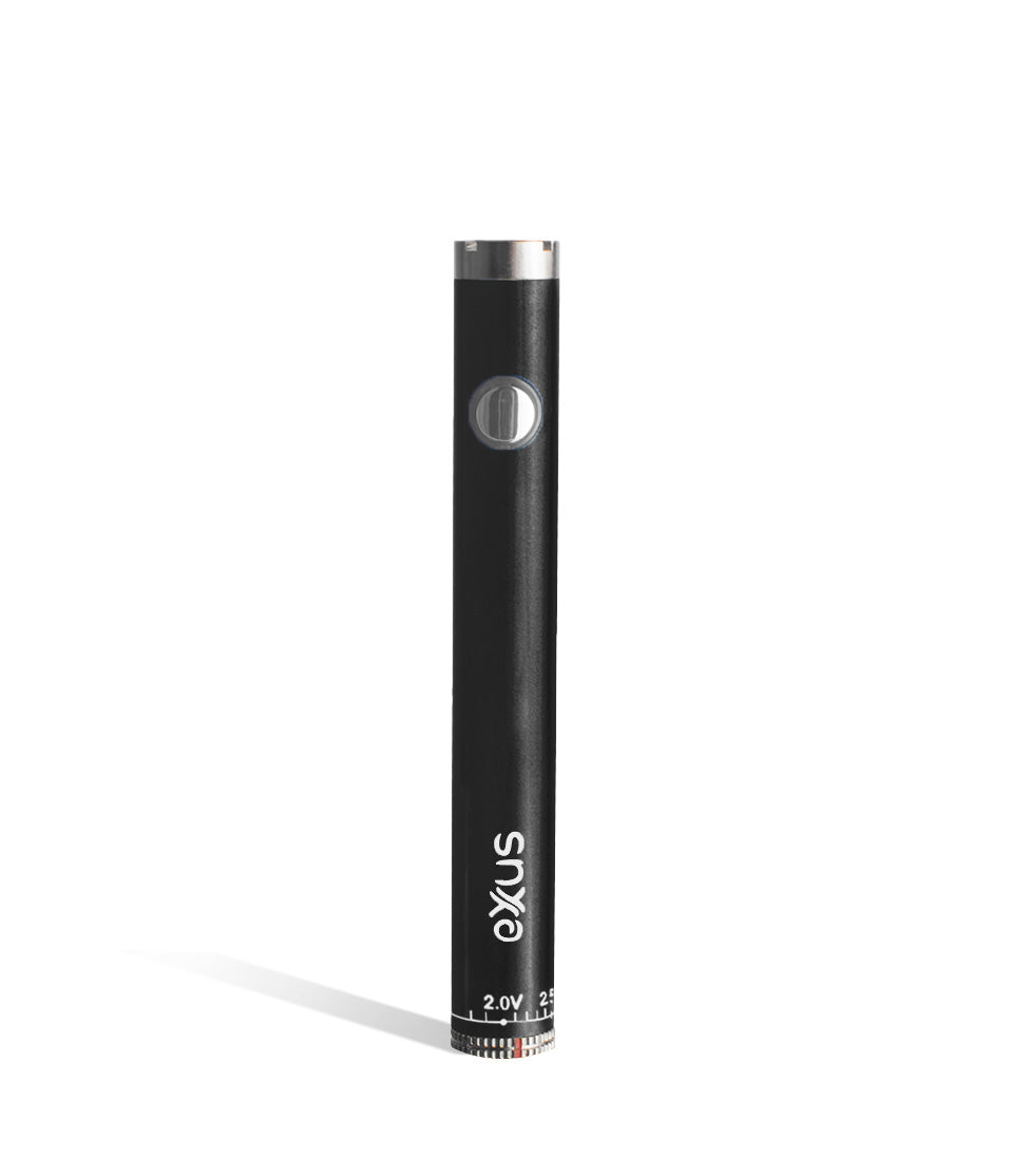 Black front Exxus Vape Twistr Cartridge Vaporizer on white studio background