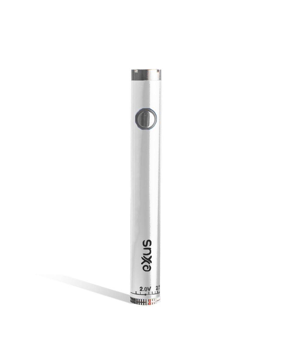 Pearl front Exxus Vape Twistr Cartridge Vaporizer on white studio background