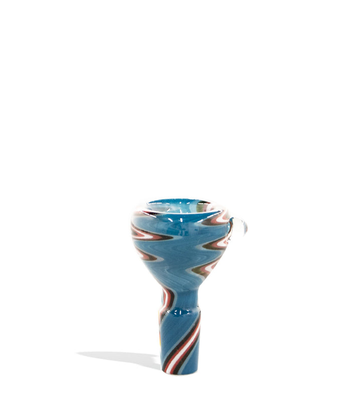 Blue Fully Colored Worked Bowl with Colored 14mm Joint on white background