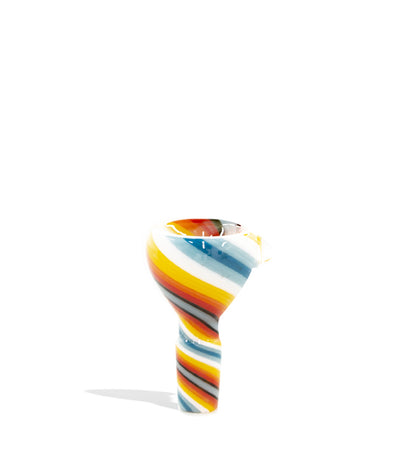 Multicolor Fully Colored Worked Bowl with Colored 14mm Joint on white background