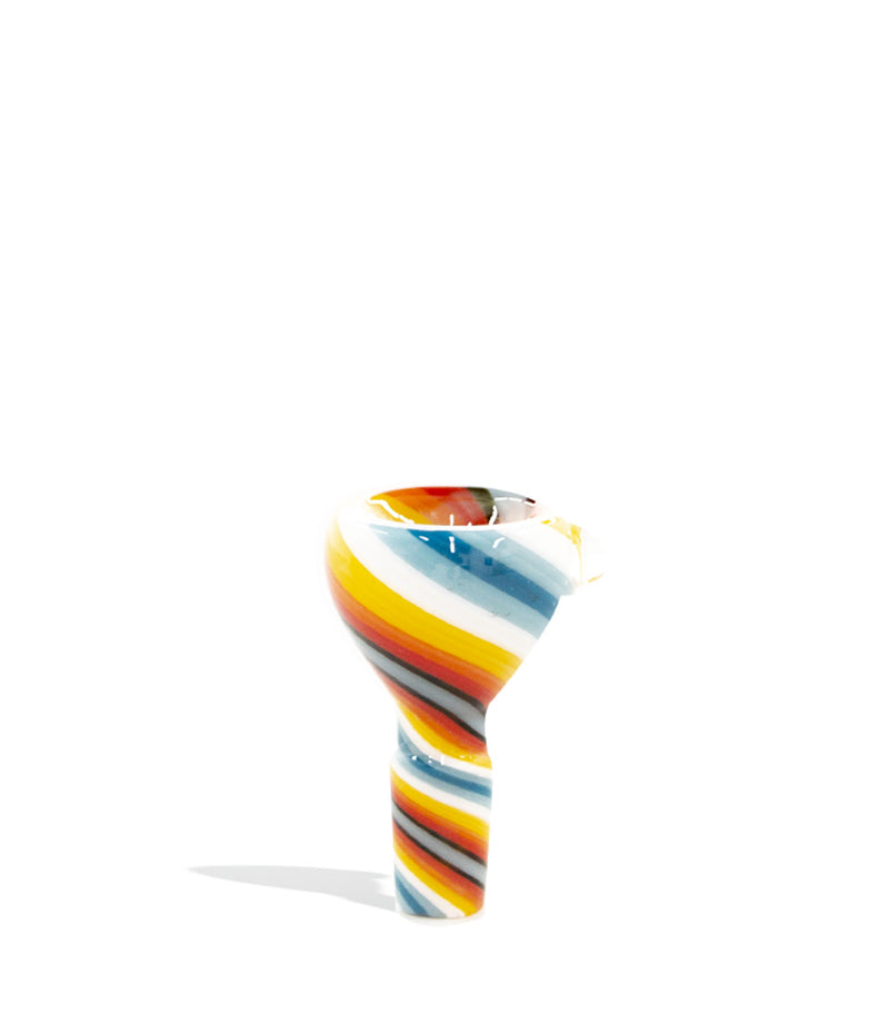 Multicolor Fully Colored Worked Bowl with Colored 14mm Joint on white background