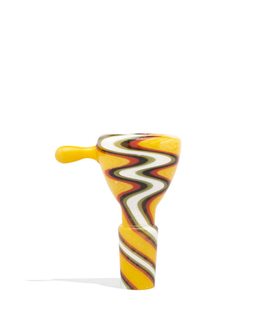 Fully Colored Worked Bowl with Colored 14mm Joint on white background