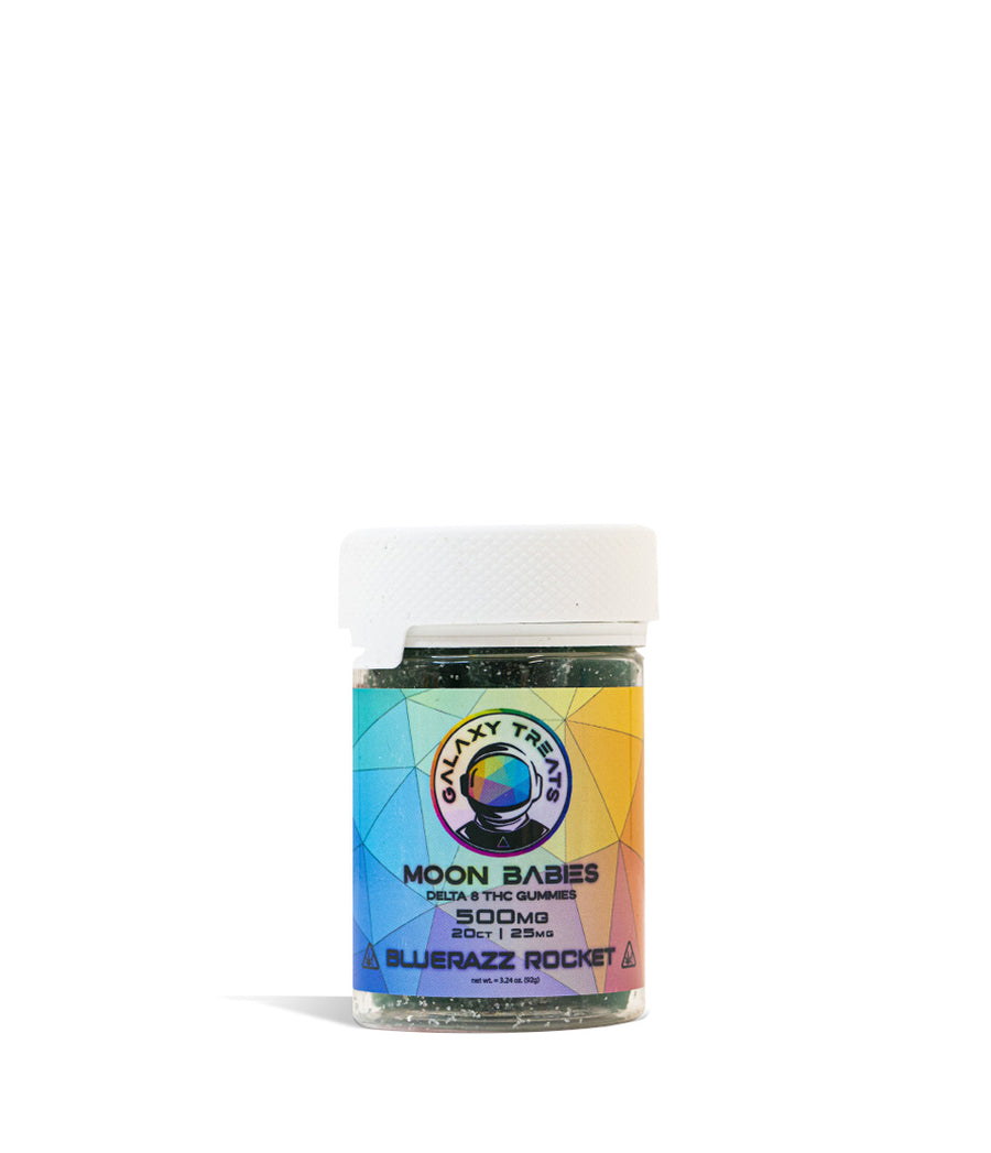 Bluerazz Rocket Galaxy Treats 500mg D8 CBD Gummies on white background