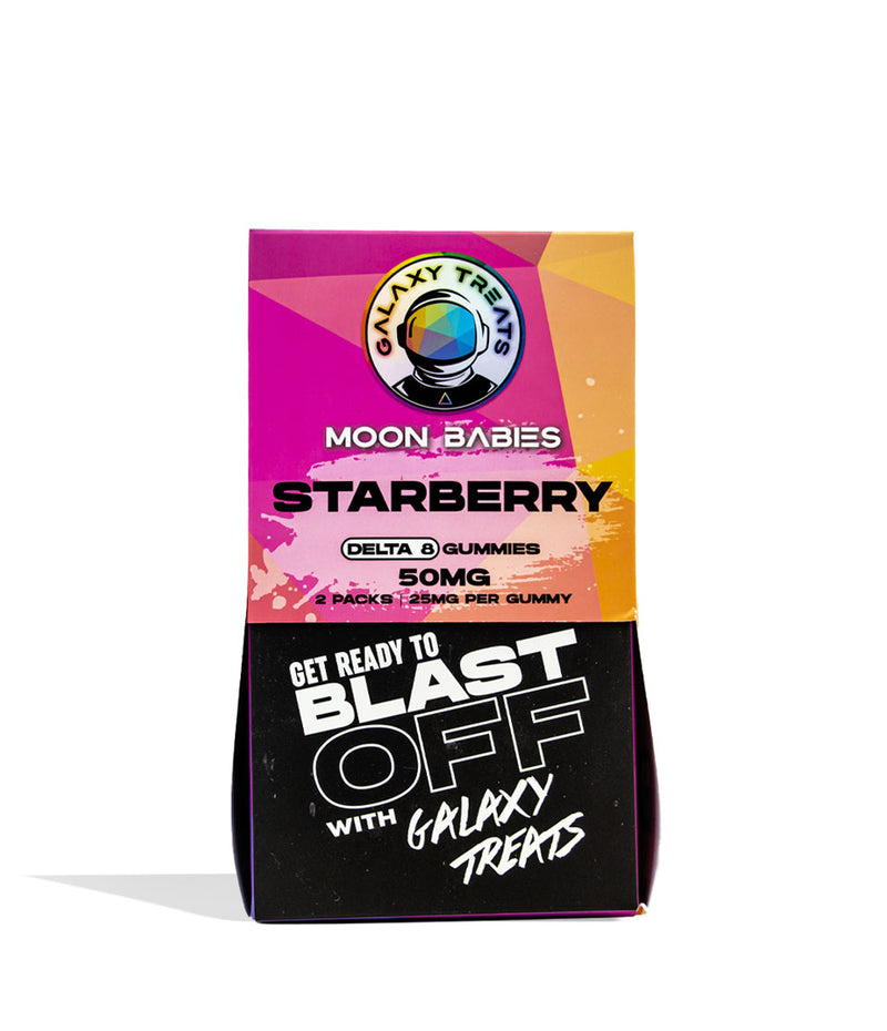 Starberry Galaxy Treats Moon Babies 50mg Delta 8 Gummies 50pk Front View on White Background