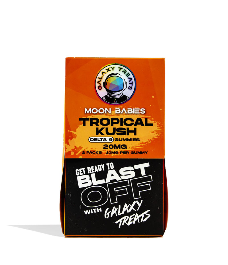 Tropical Kush Galaxy Treats Moon Babies 20mg Delta 9 Gummies 50pk Front View on White Background