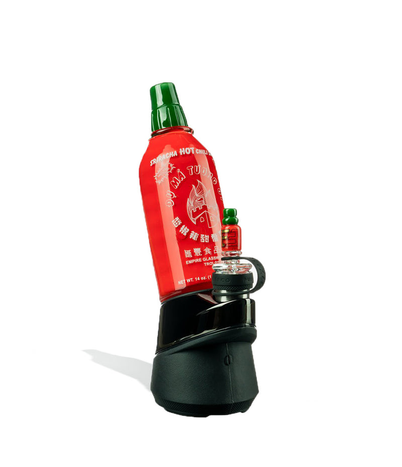 Sriracha Glass w/Peak Empire Glassworks Puffco Peak Glass Attachment on white background