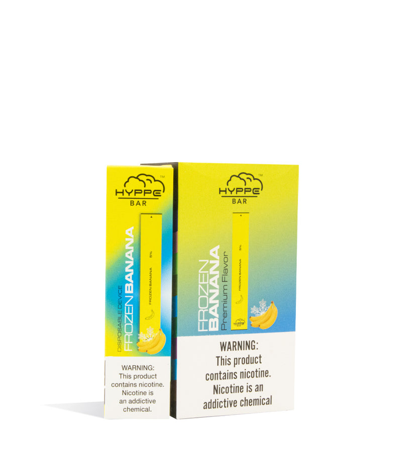 Frozen Banana  Hyppe Bar Disposable Salt Device 10pk on white studio background