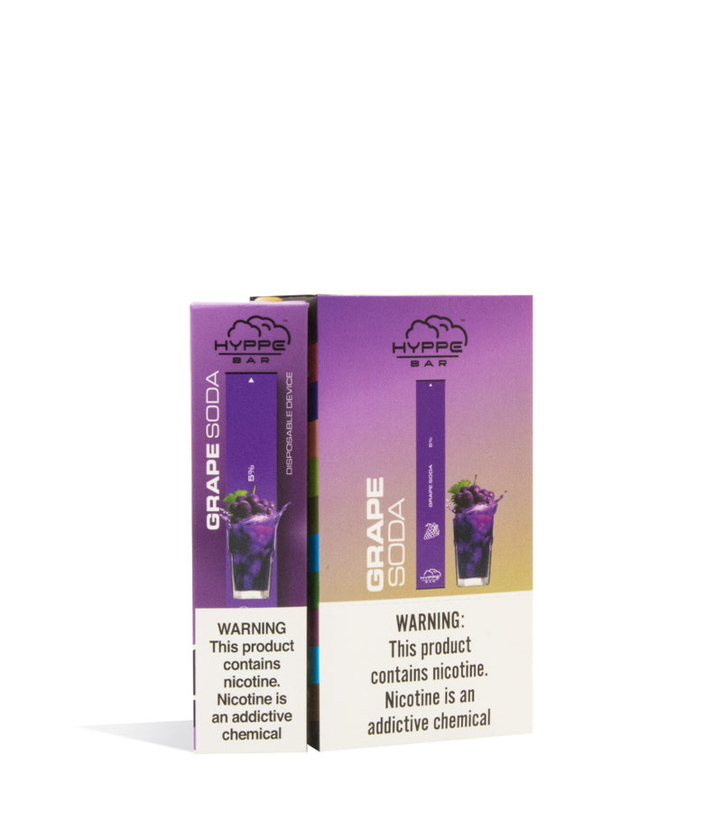 Grape Soda  Hyppe Bar Disposable Salt Device 10pk on white studio background