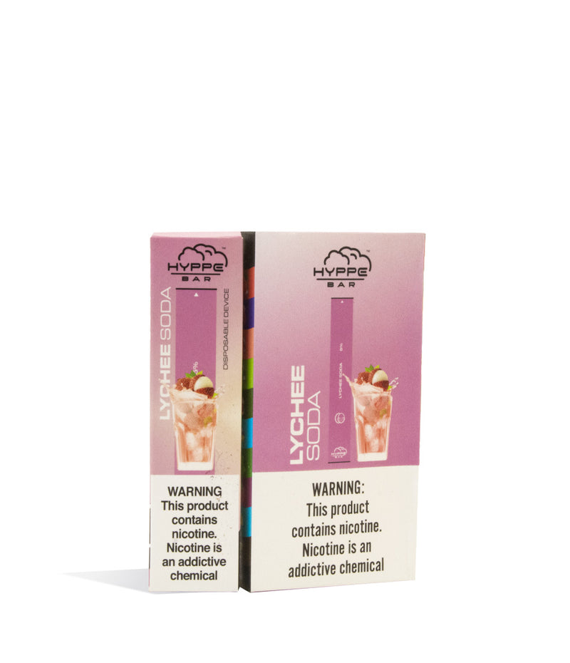 Lychee Soda  Hyppe Bar Disposable Salt Device 10pk on white studio background