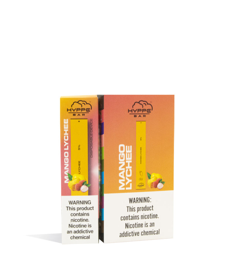 Mango Lychee  Hyppe Bar Disposable Salt Device 10pk on white studio background