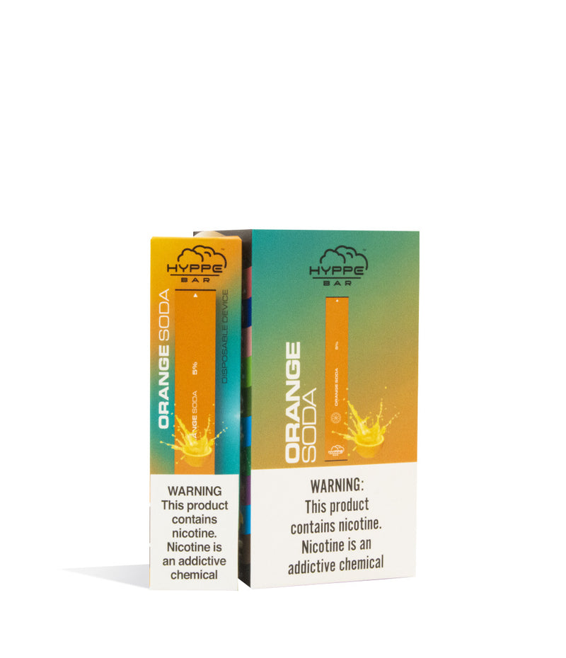 Orange Soda  Hyppe Bar Disposable Salt Device 10pk on white studio background
