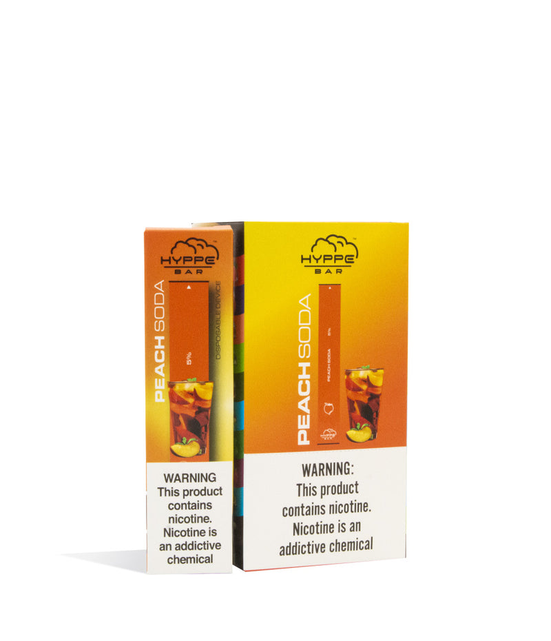 Peach Soda  Hyppe Bar Disposable Salt Device 10pk on white studio background