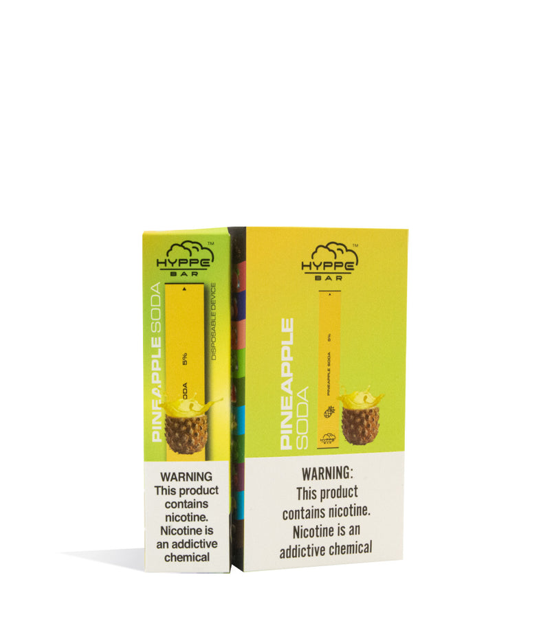 Pineapple Soda  Hyppe Bar Disposable Salt Device 10pk on white studio background