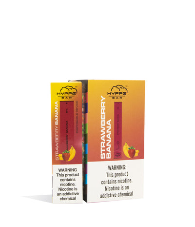 Strawberry Banana  Hyppe Bar Disposable Salt Device 10pk on white studio background
