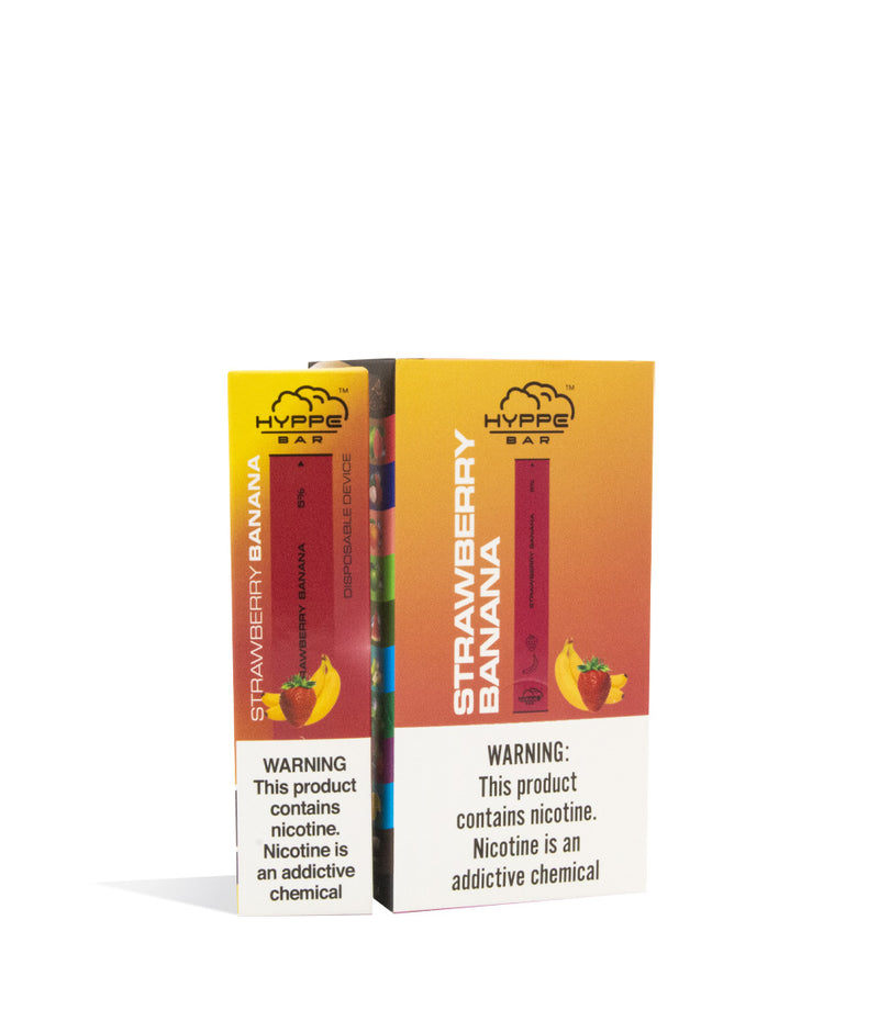 Strawberry Banana  Hyppe Bar Disposable Salt Device 10pk on white studio background