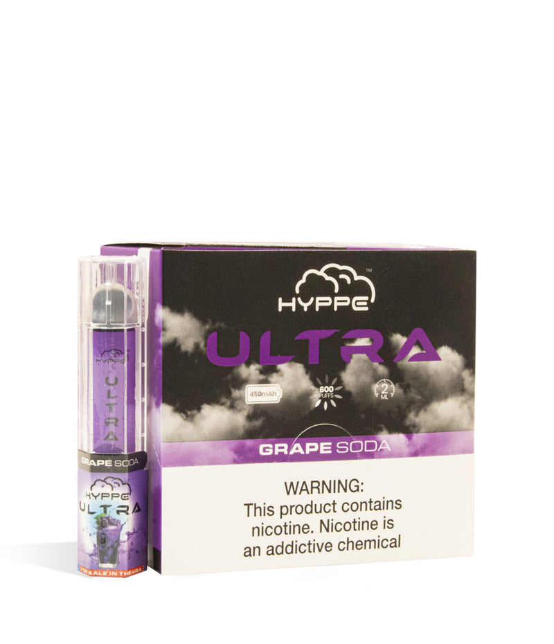 Grape Soda  Hyppe Bar Ultra Disposable Salt Device 10pk on white background